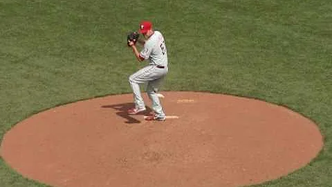 RHP David Herndon warm-ups