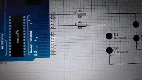 2 LED dan 4 LED berkedip bersamaan Proteus dan Arduino  |  Mikroprocessor