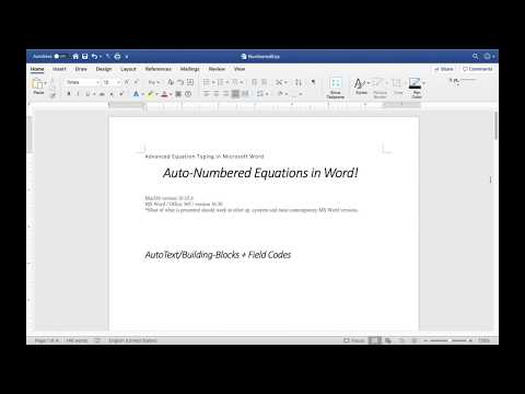 Create Numbered Equations in Word! – Typing Equations in Word (with Field Codes)