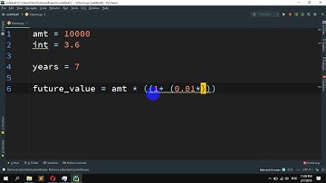 How to compute the future value of rate of interest and a number of years in Python