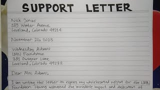 How To Write A Support Letter Step by Step Guide | Writing Practices