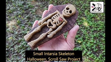 Miniature Intarsia Skeleton, Halloween Scroll Saw Project