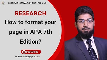 How to format your page in APA 7th Edition? | Research | Muhammad Sarmad?
