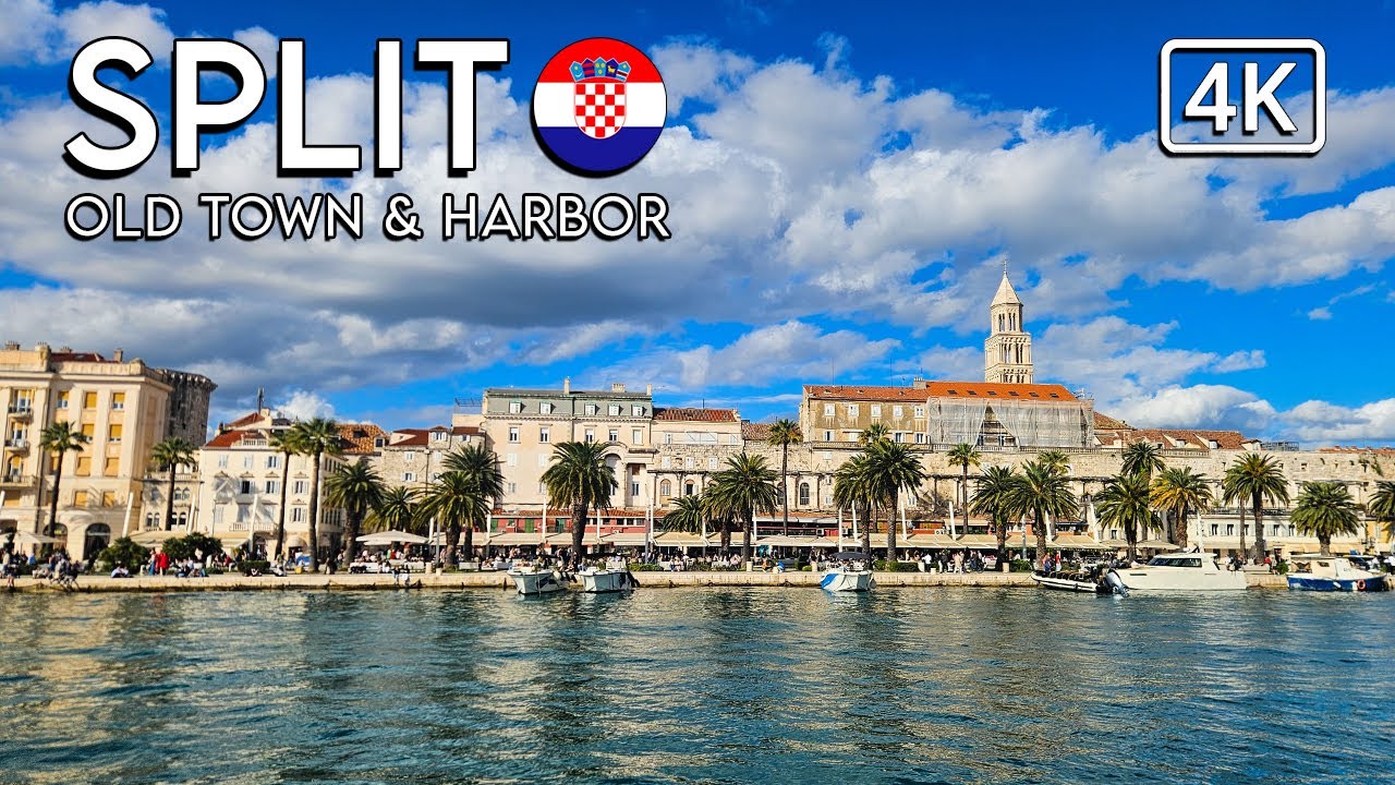 Split in 4k | Cycling And Walking Tour | Old Town And Harbor