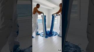 Epoxy art transformation from white to deep sea #epoxyart #resincrafts #interiordesign #diyprojects