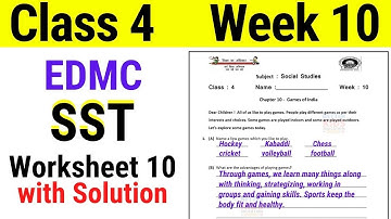 EDMC Class 4 SST Week 10 Worksheet 10 / Games of India with Solution Week 10