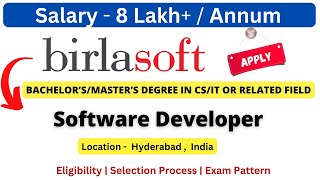 Birlasoft Off Campus Drive for Freshers 2024/2025 | Software Developer| Salary 8 LPA+ #freshers