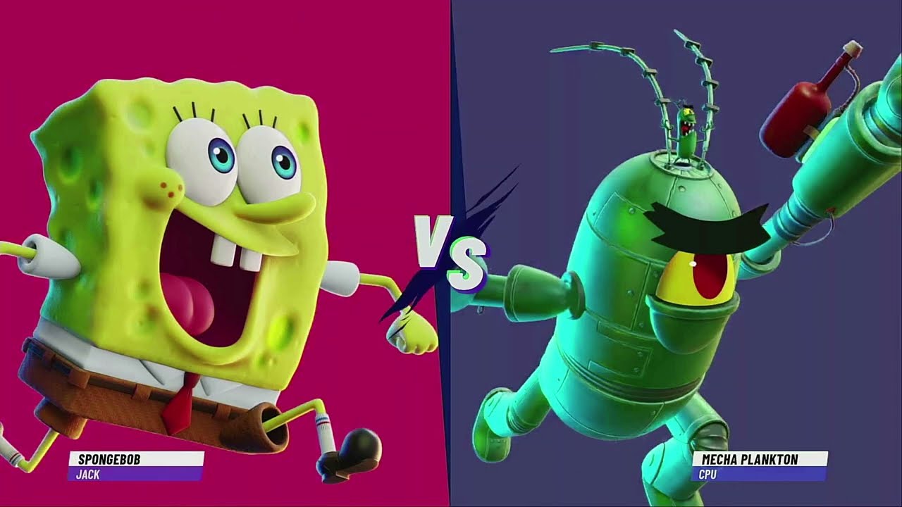 Nickelodeon All Star Brawl 2 SpongeBob VS Plankton