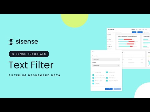 Text Filter | Sisense Tutorials: Filtering Dashboard Data