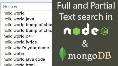 Partial and Full text Search in mongodb and node.js