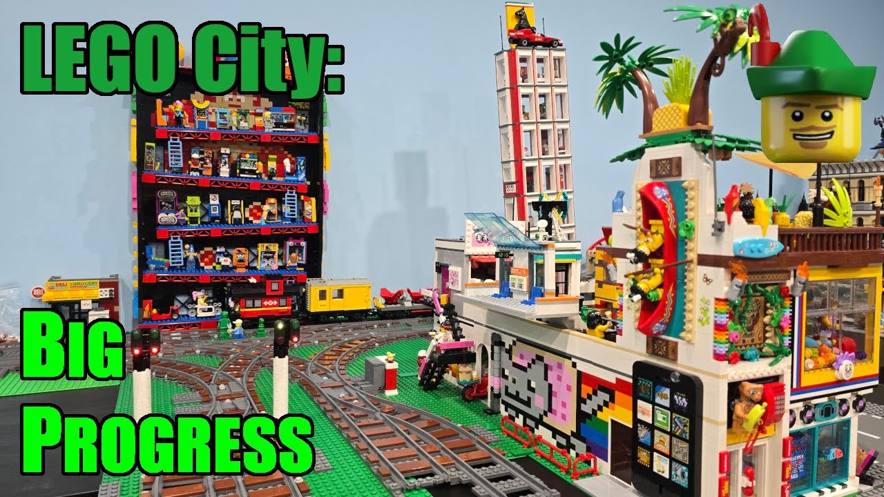 LEGO City — Большой прогресс — Столы, огни, трассы и здания 🏙️🚆🏹