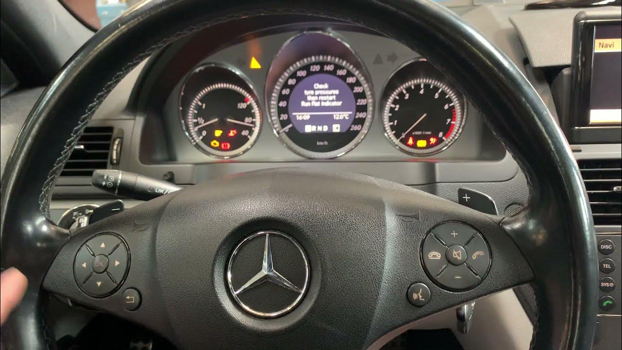 Mercedes C Class W204 tyre pressure reset - YouTube