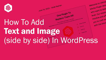 How to Add Text & Image Side by Side in WordPress