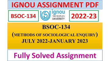 BSOC-134 SOLVED ASSIGNMENT 2022-23 IN ENGLISH