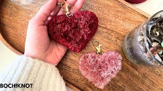 How to Make a Fluffy Heart Macrame Keychain Tutorial (Easy)