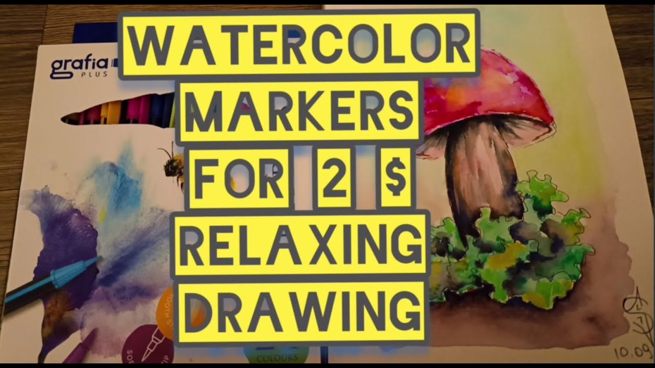 Watercolor markers for beginners | No talking | No music | ASMR drawing