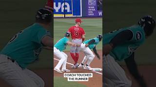 Umpires didn’t see the coach touch the runner