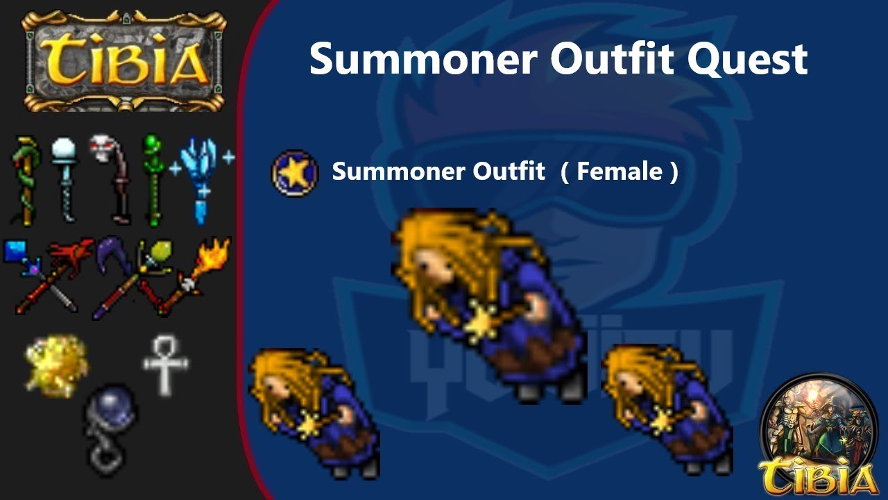 TIBIA ] Summonner outfit ( Female ) - Addon 1 - YouTube