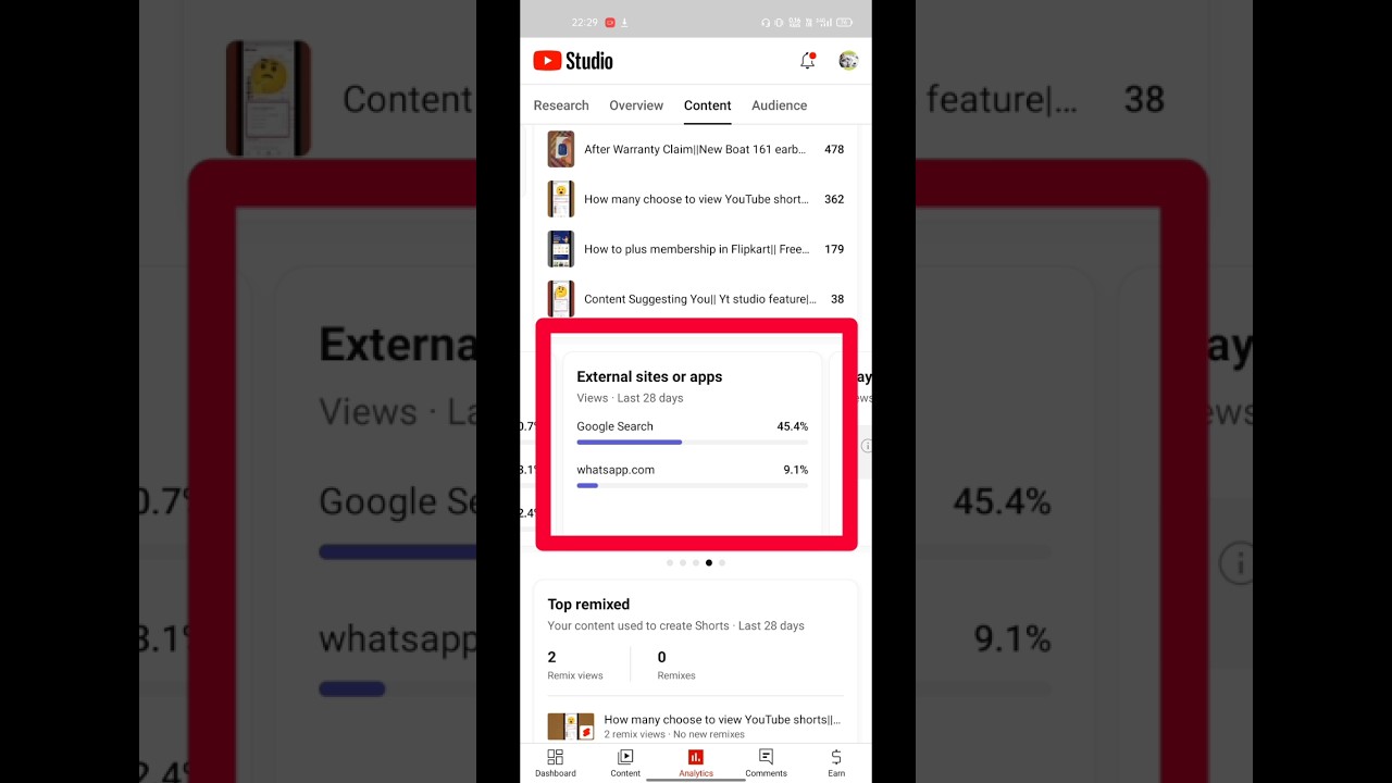 What is "External Sites or Apps in yt studio|| 