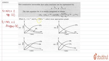 Two consecutive irreversible fierst order reactions can be represented by `Aoverset(k_(1))(rarr)...