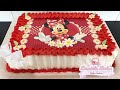 CONFEITANDO BOLO MINNIE COM PAPEL ARROZ