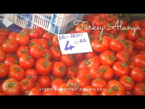 Цены на рынке в Турции -4 Аланья The market prices in Turkey Alanya Türkiye'de pazar ziminvideo