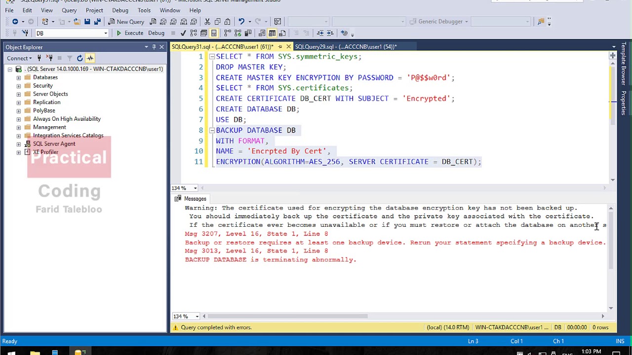 SQL Server Administration Ch_02 E_21 (Persian) (ENCRYPTED BACKUP) - YouTube