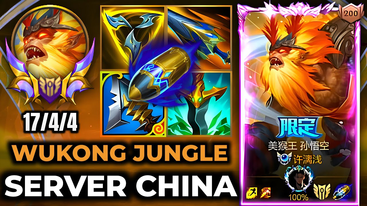 Wukong Wild Rift China - Build Runes Season 19 - Gameplay Radiant Wukong