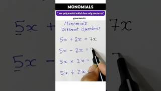 Solving Monomials Part 1 #monomials #algebra #polynomials
