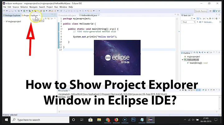 How to Show Project Explorer Window in Eclipse IDE?