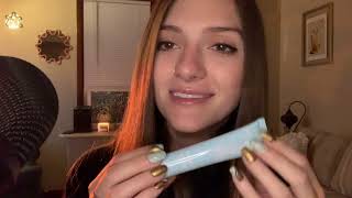 First attempt at ASMR~ whispering, tapping, glass sounds, water sounds, etc*