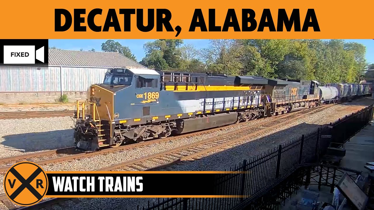 Decatur, Alabama, USA | LIVE Train Camera (Fixed View – West)