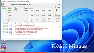 Xampp shutdown unexpectly how to fix 2024
