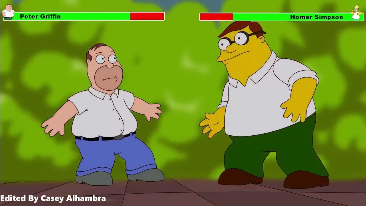 Peter griffin vs homer simpson with healthbars 1 2 youtube