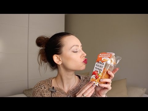 ASMR Eating Sounds Whisper Quinoa Salad & Smoothie
