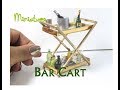 DIY Dollhouse Miniature Glam Bar Cart Serving Cart Furniture