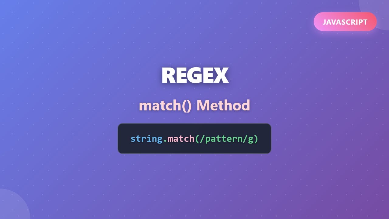 JavaScript Regex Tutorial: Mastering the match() Method for Pattern Matching 🚀