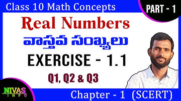 Real Numbers | Clas 10 Maths | Chapter - 1 | Exercise - 1.1 | Q1, Q2, Q3 | Sri Notes