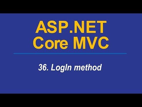 36. LOG IN METHOD -  Asp.Net CORE MVC