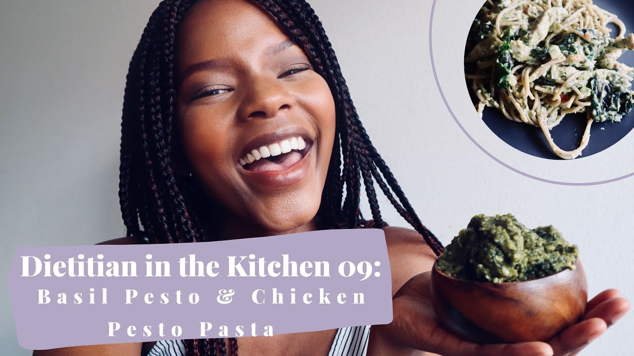 Dietitian in the Kitchen EP 09 Basil Pesto& Chicken Pesto Pasta Quick