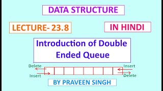 Data structure lecture 23.8 Introduction of double ended queue in hindi