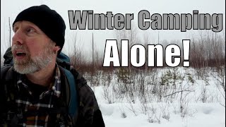 Very First Time Solo Hot Tent Camping in the Winter Forest