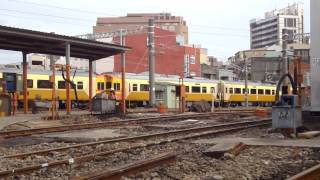 南下EMU304編組進彰化站,由扇形車庫遠拍