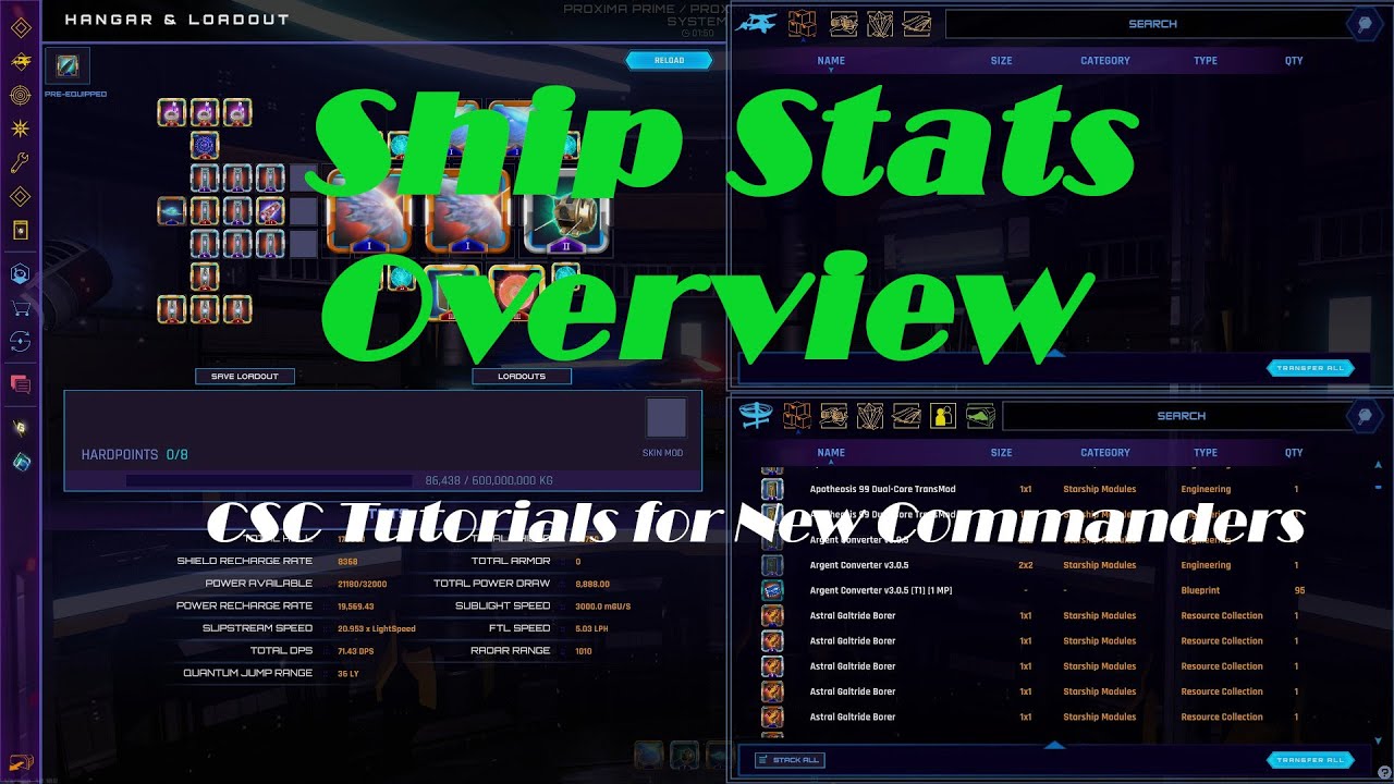 CSC Tutorial 1.2 - Ship Stats Overview