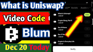 What is Uniswap? Blum video code today |Blum video What is Uniswap? Code | #Blum ኮድ #blumairdrop