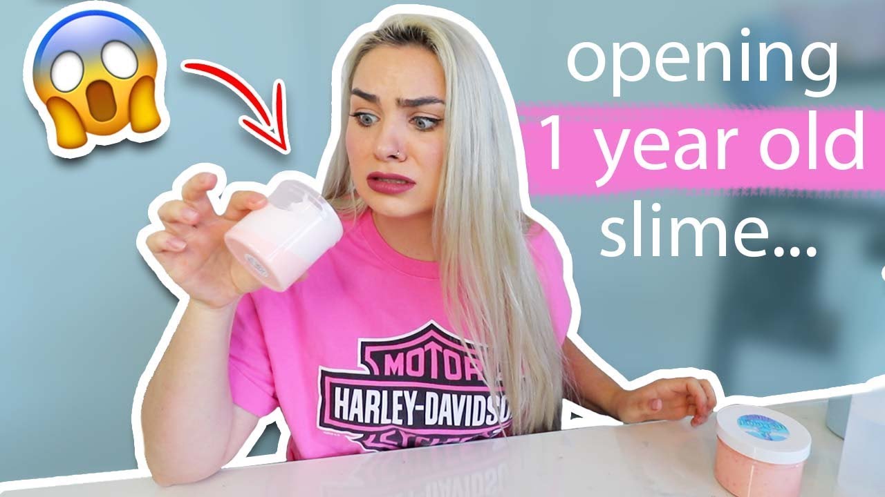 opening 1 year old slime...