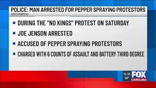 Police: Man arrested after pepper spraying ‘No Kings’ protestors in Upstate