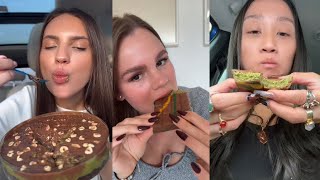 Dubai chocolate TikTok ASMR mukbang compilation!