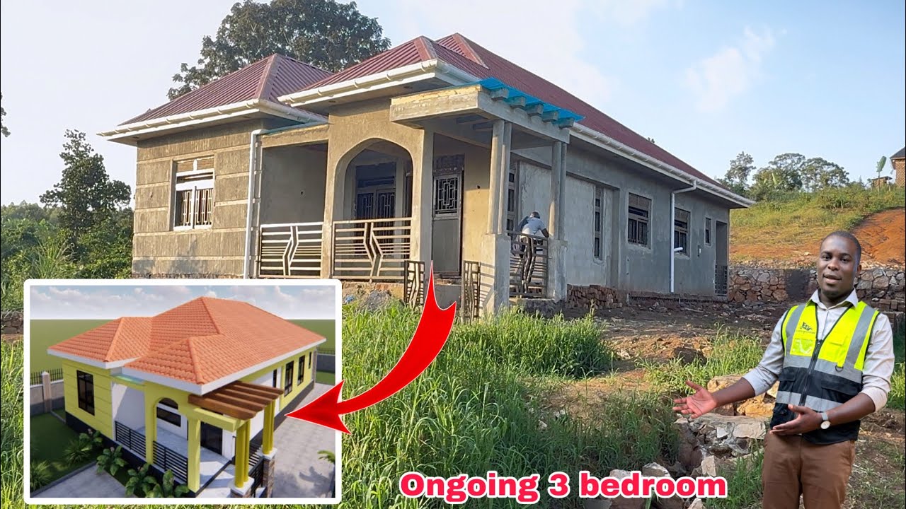 Building this Simple morden 3 bedroom house in lukwanga sentema