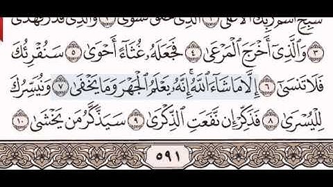 87 سورة الأعلى الشيخ الشريم من مصحف آيات